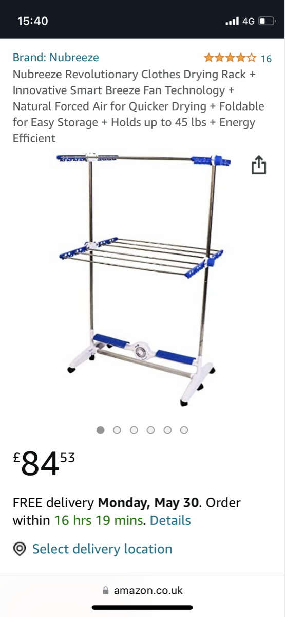 NuBreeze Drying Rack with Smart Breeze Technology 