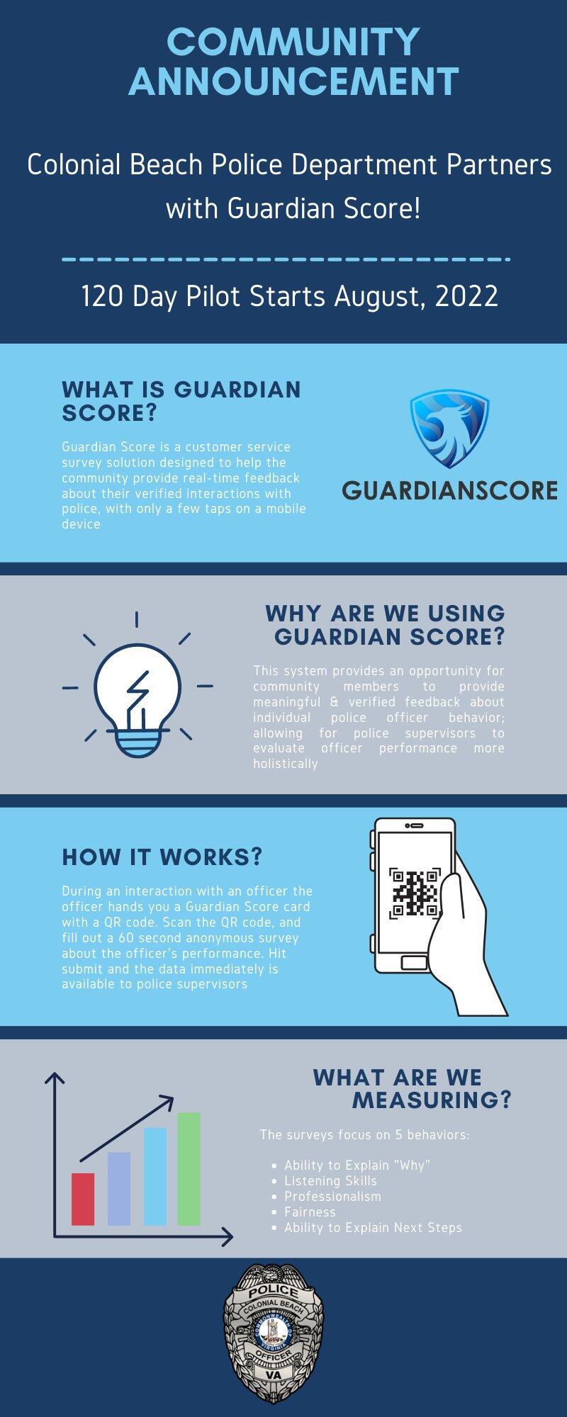 Colonial Beach Police Department Partners with Guardian Score (Town of