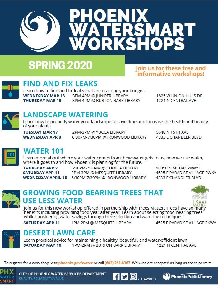 Free Phoenix Water Smart Workshops - Spring 2020 Schedule (City of ...