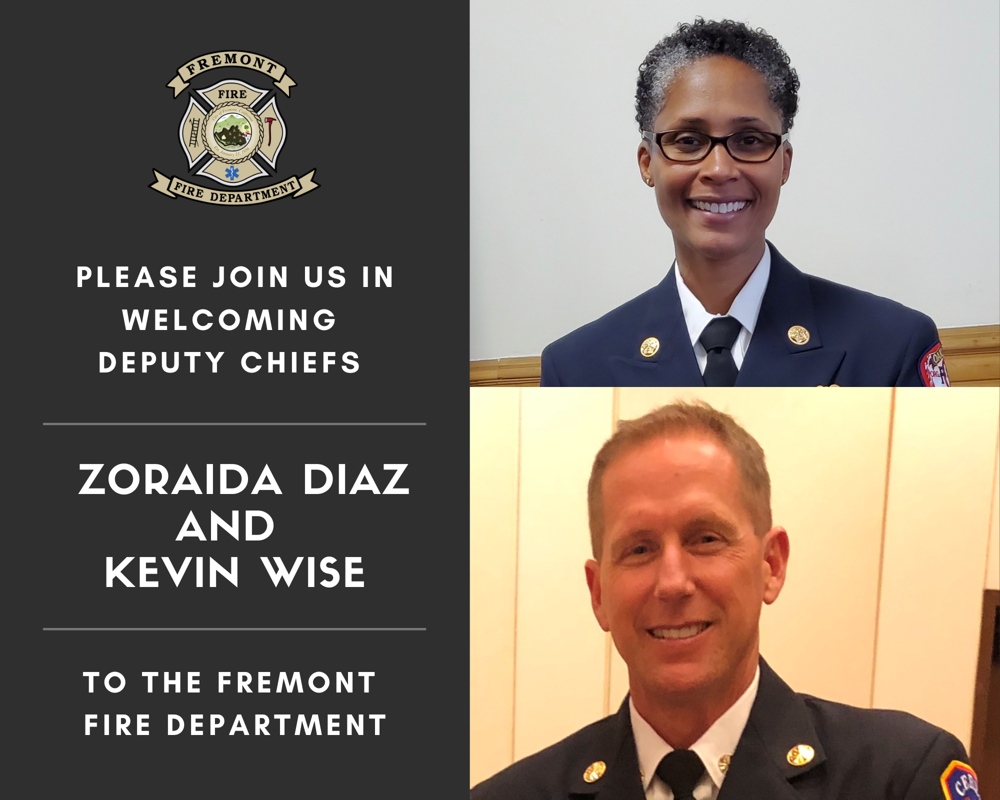 Two New Deputy Chiefs To Join The Fremont Fire Department On February 