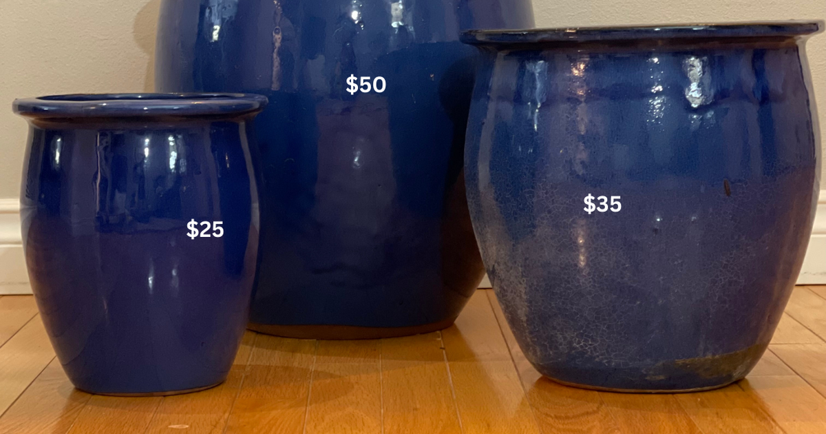 Brand New Glazed Ceramic Planters. Garden Pots 25 to 50 each