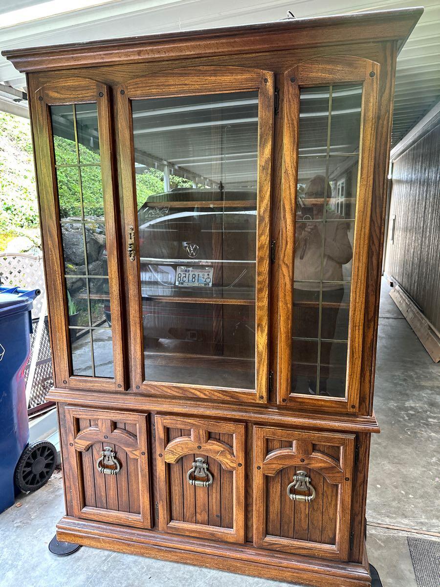 American Drew oak display cabinet for Free in Federal Way, WA | For ...