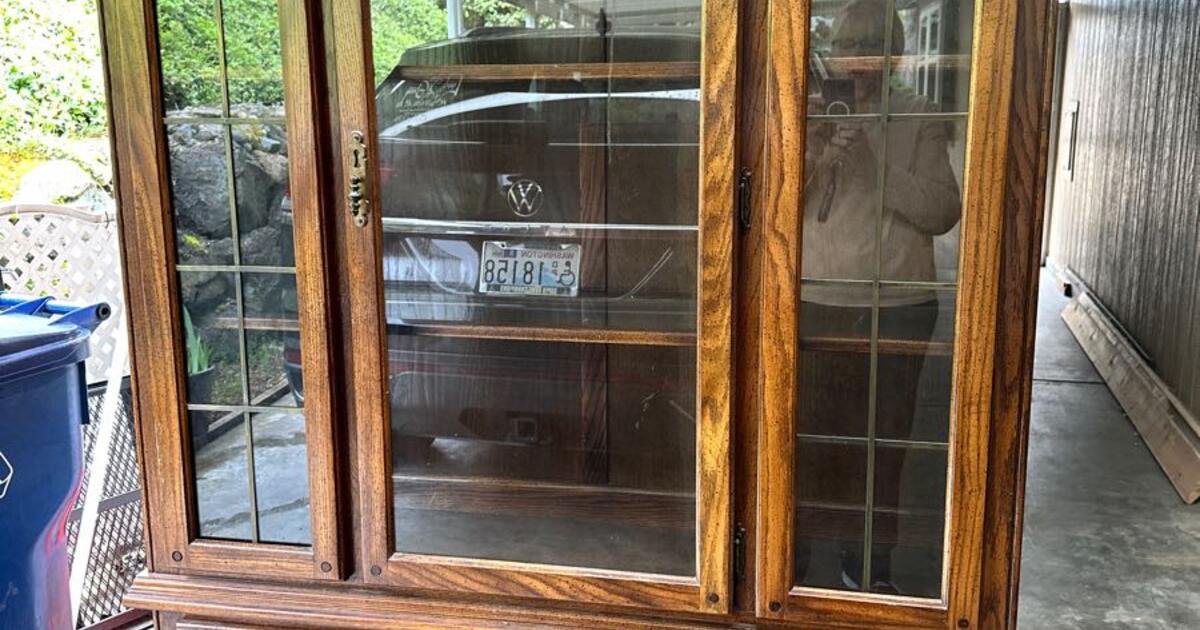 American Drew oak display cabinet for Free in Federal Way, WA | For ...