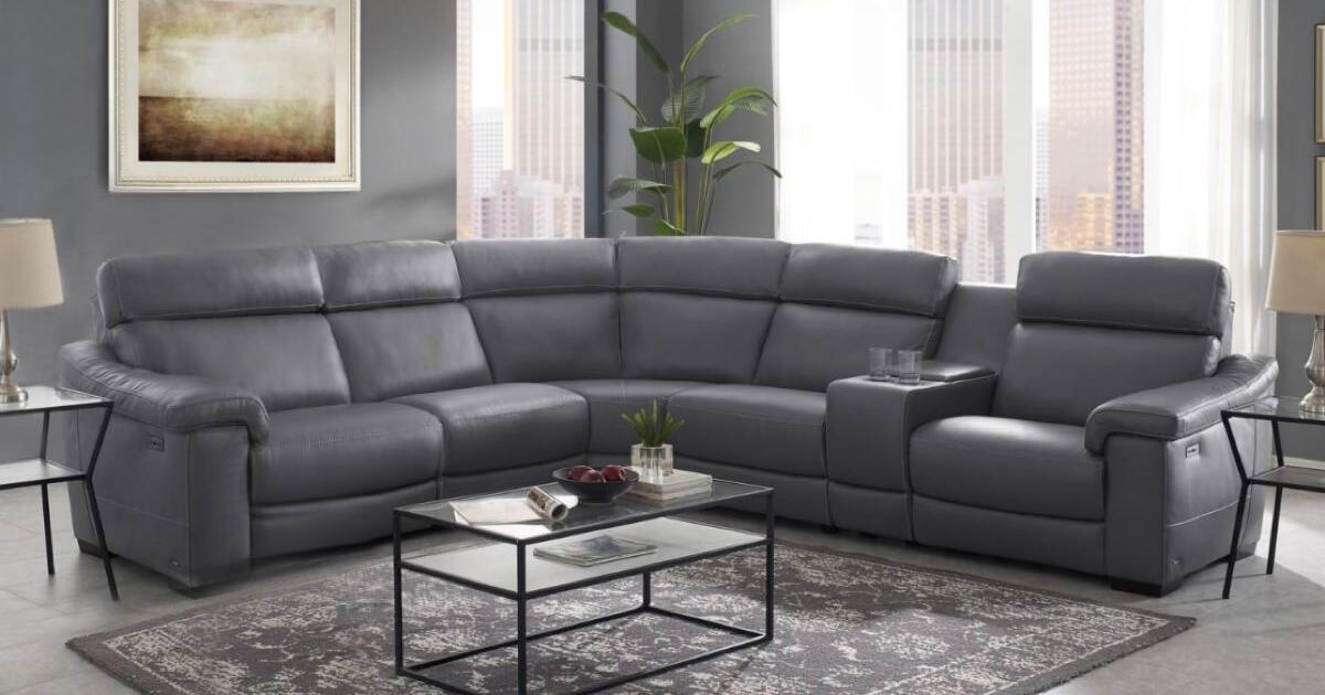 NATUZZI EDITIONS GIULIVO POWER RECLINING LEATHER SECTIONAL SOFA Giulivo