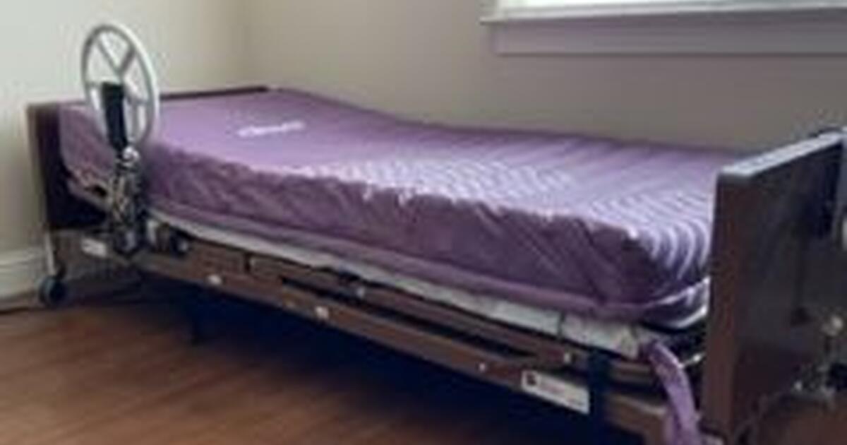 Electric Hospital Bed, Upgraded Air Mattress, Halo Bed Rails, Half Bed
