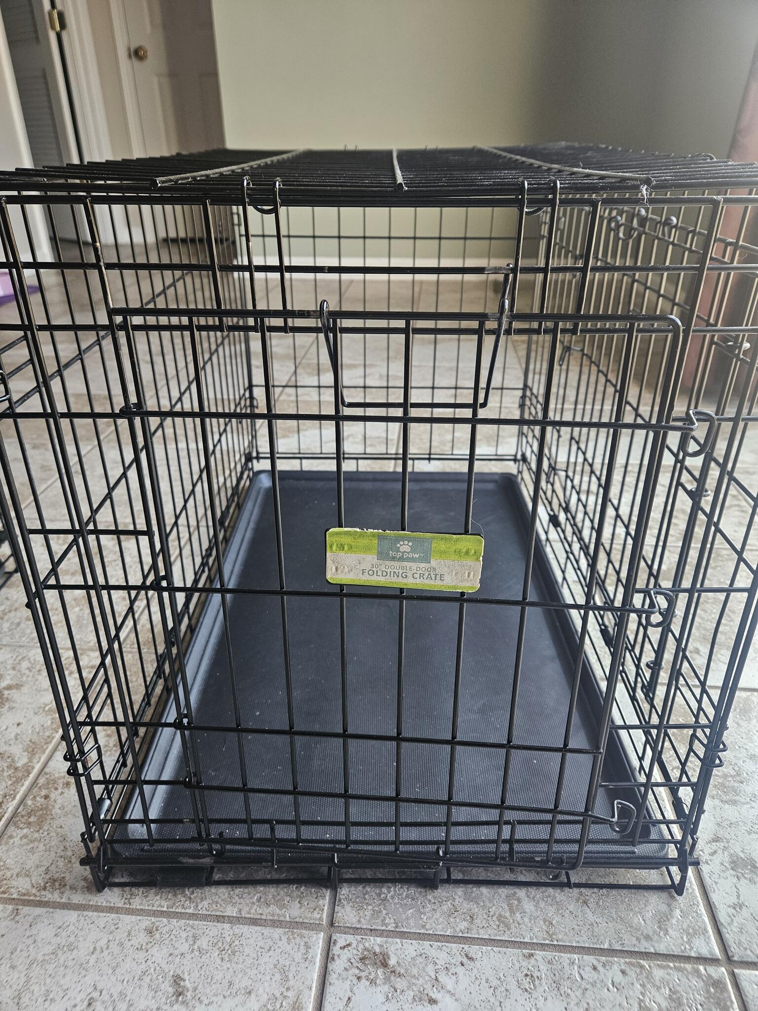 Top Paw 42" & 30" Double-Door Folding Crate