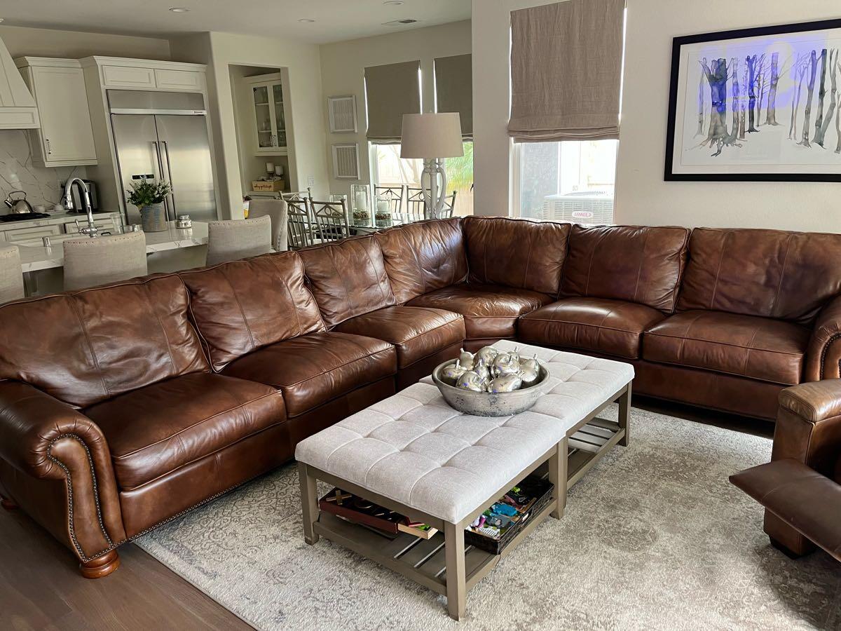 Thomasville Benjamin Leather Sectional Sofa Baci Living Room