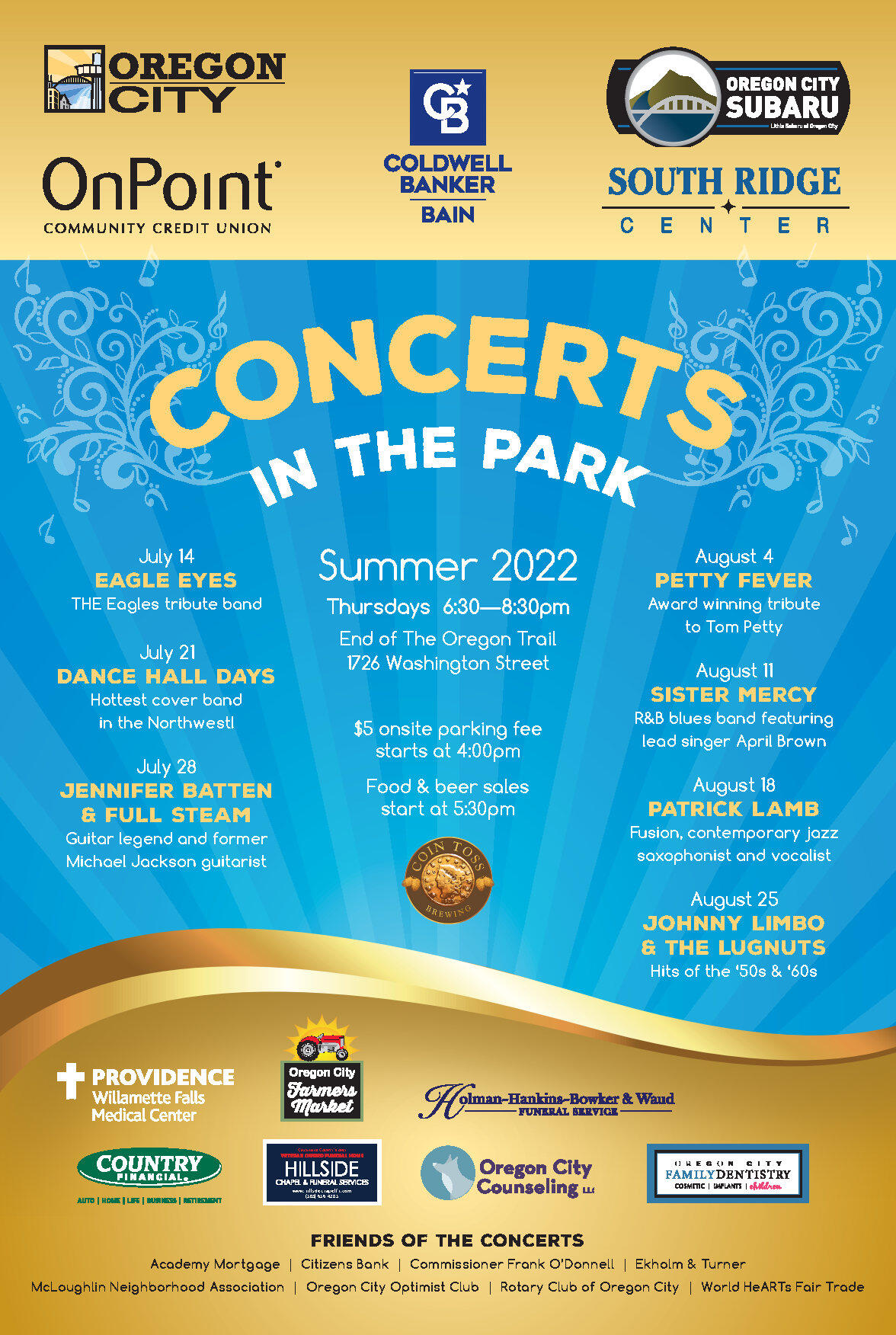 Concerts in the Park Thursdays at 630PM (City of Oregon City