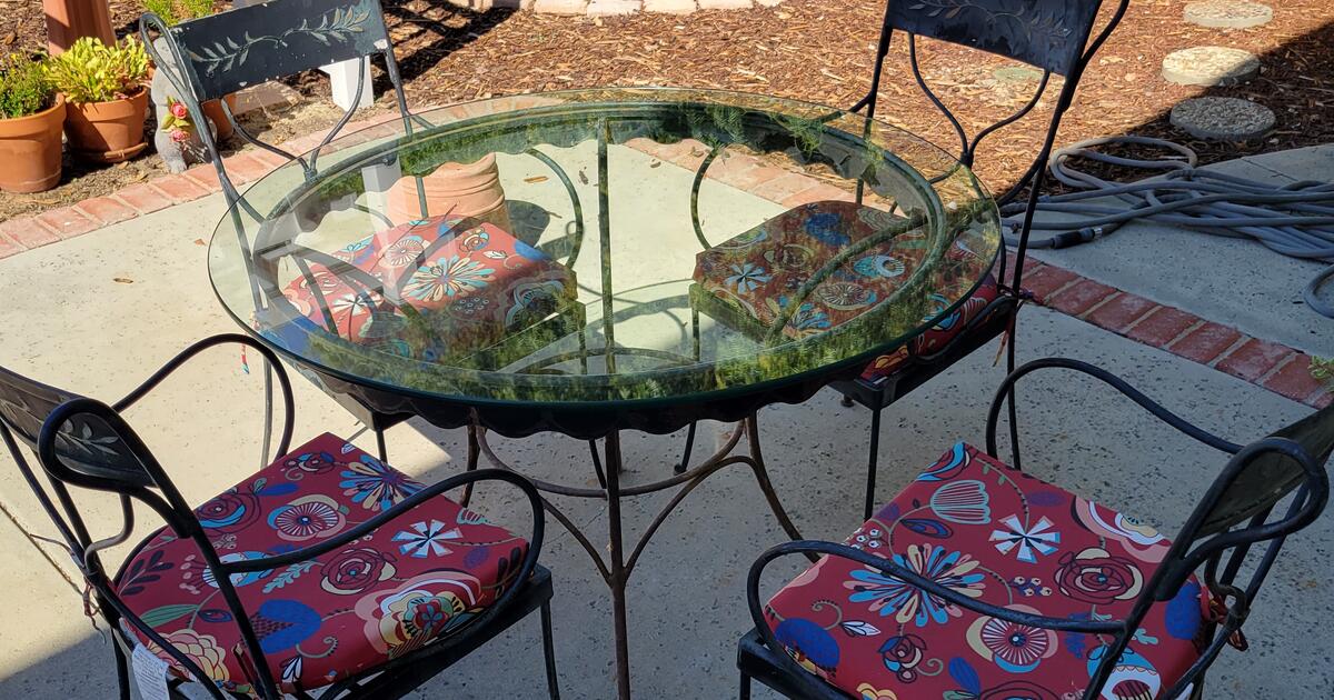 Glass Patio Table and 4 Chairs with cushions for Free in San Diego, CA
