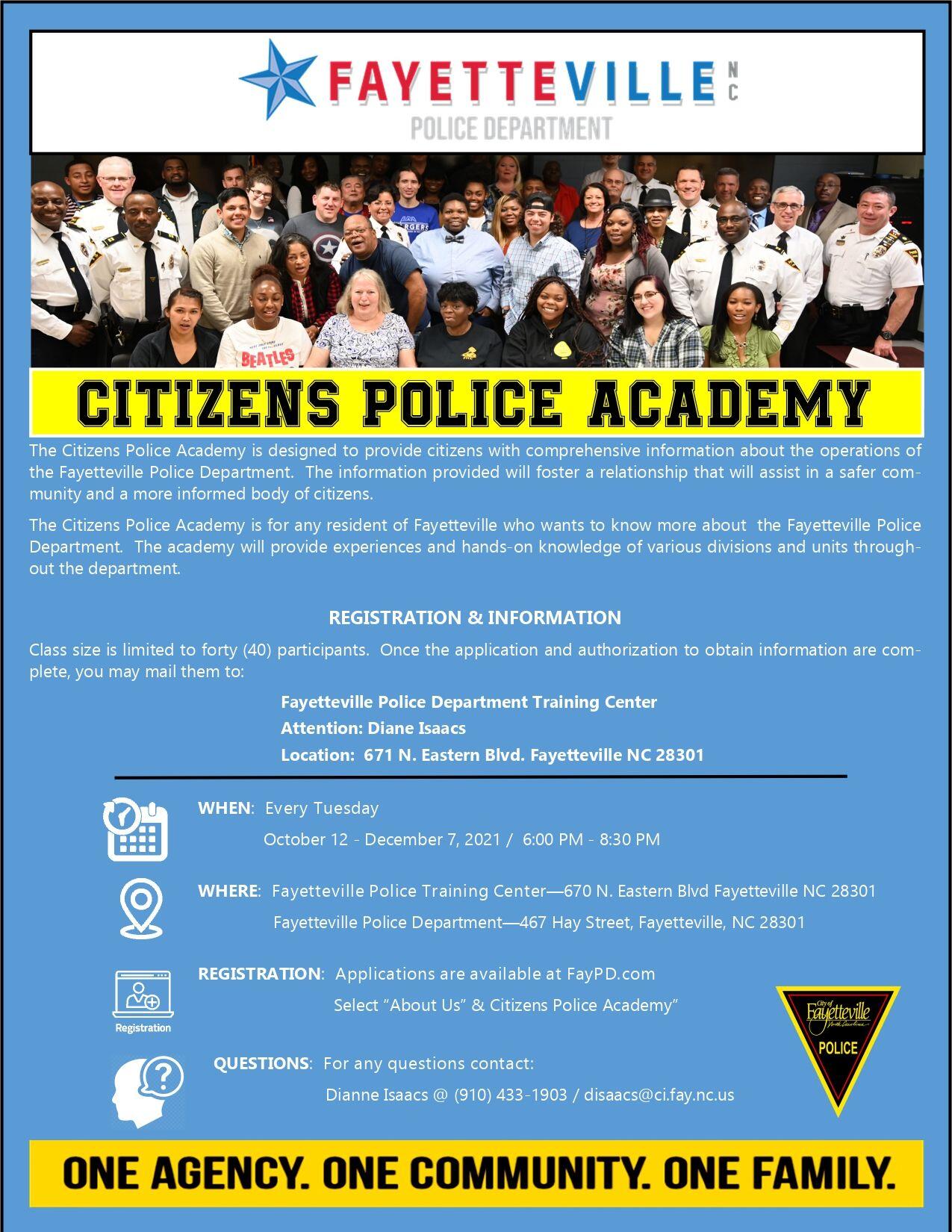 Citizen's Police Academy Registration. (Fayetteville Police Department)  — Nextdoor — Nextdoor