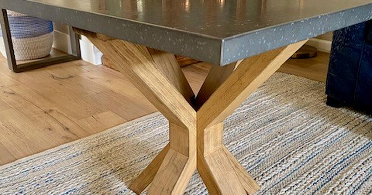 Zinc Top Weathered Oak Trestle End Table for Free in Danville, CA For