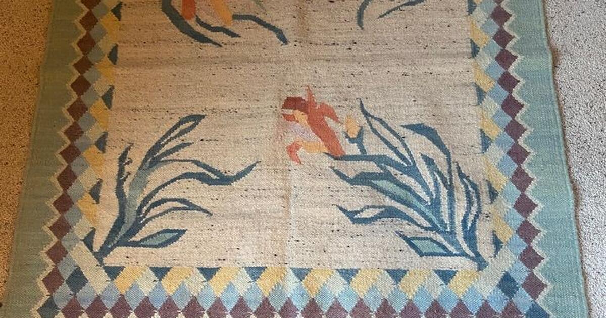 Handmade Hand Woven Polish Wool Kilim Rug 4' x 5' Never Displayed for ...