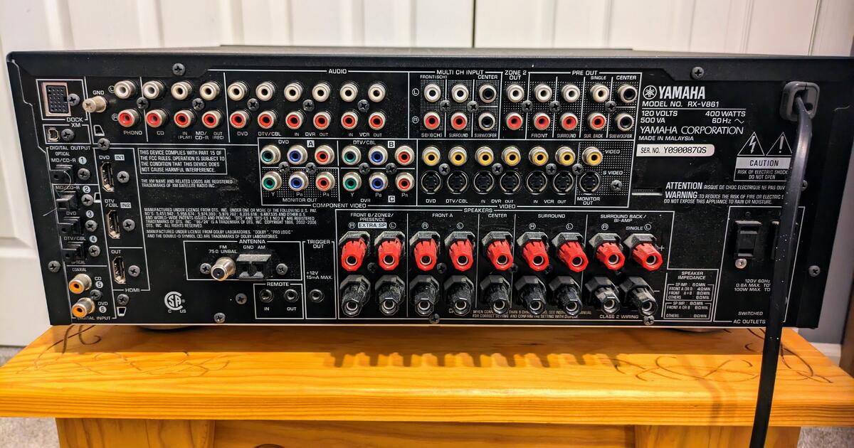 Yamaha RXV861 1080p HDMI Receiver for 50 in Cary, NC Finds — Nextdoor
