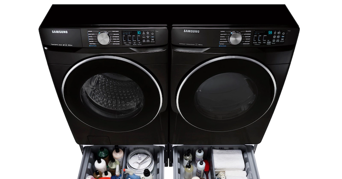 SAMSUNG 27Inch Washer Dryer Pedestal Stands w/ Pull Out Laundry
