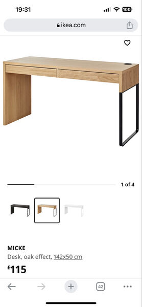 Micke desk oak top effect 142x50 cm