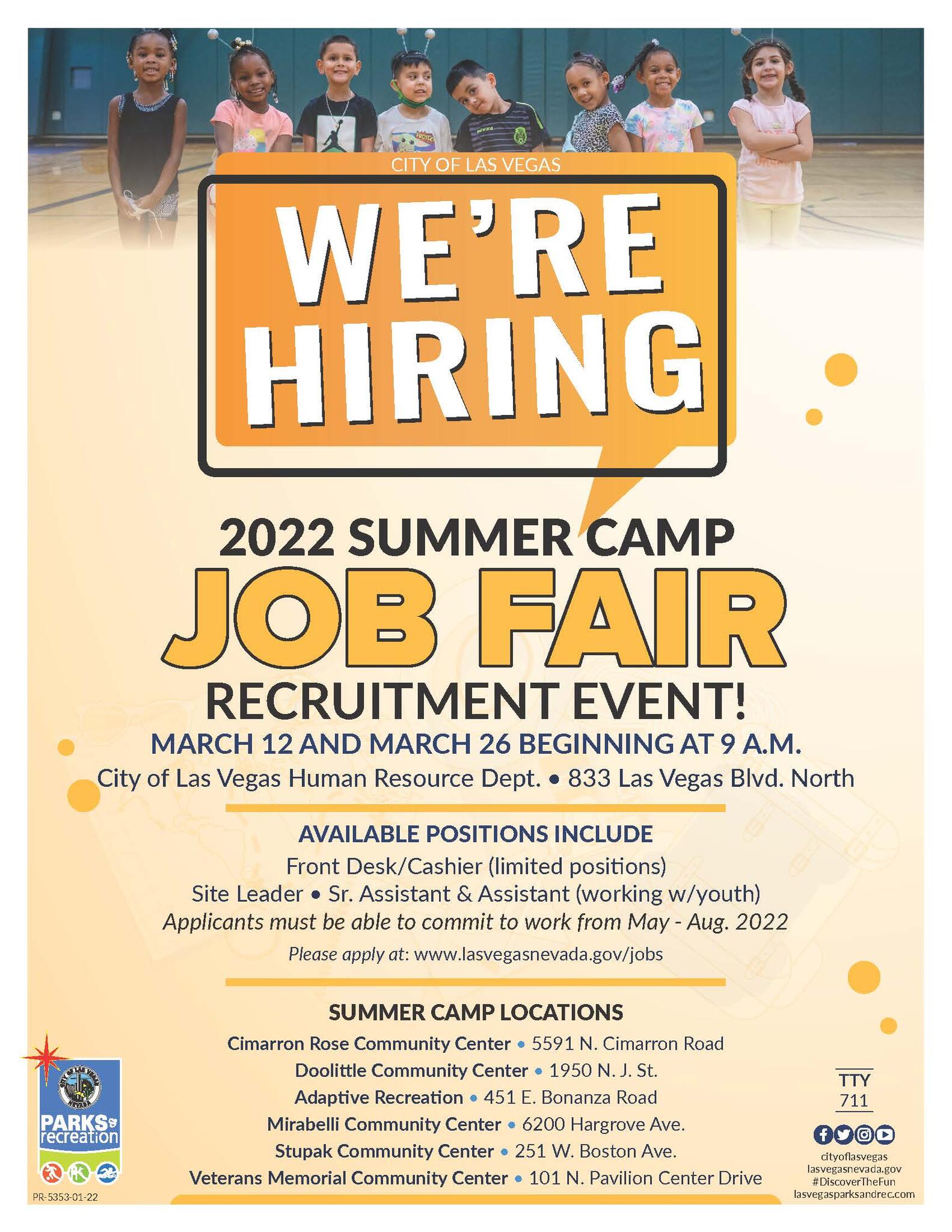 2022 Summer Camp Job Fair (City of Las Vegas) — Nextdoor — Nextdoor