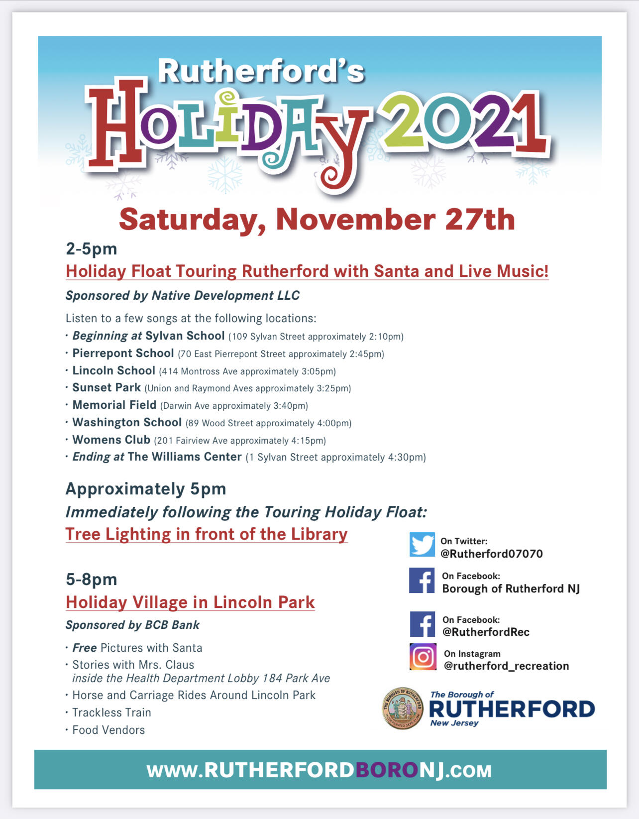 Rutherford’s Holiday 2021 Road Closure Info (Rutherford Police ...