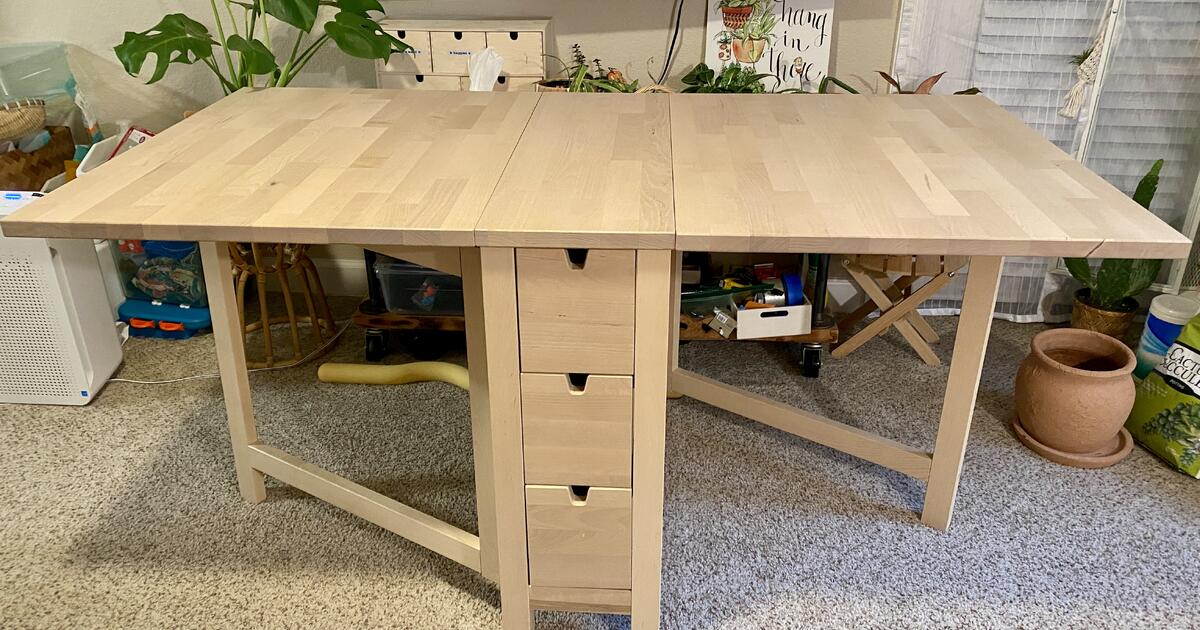 Ikea NORDEN Gateleg table, birch, 10 1/4/35/59 7/8x31 1/2 " for 125 in Pleasanton, CA For