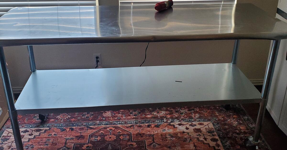 Metal Table With Casters, 72x30 Inch in San Francisco, CA For Sale