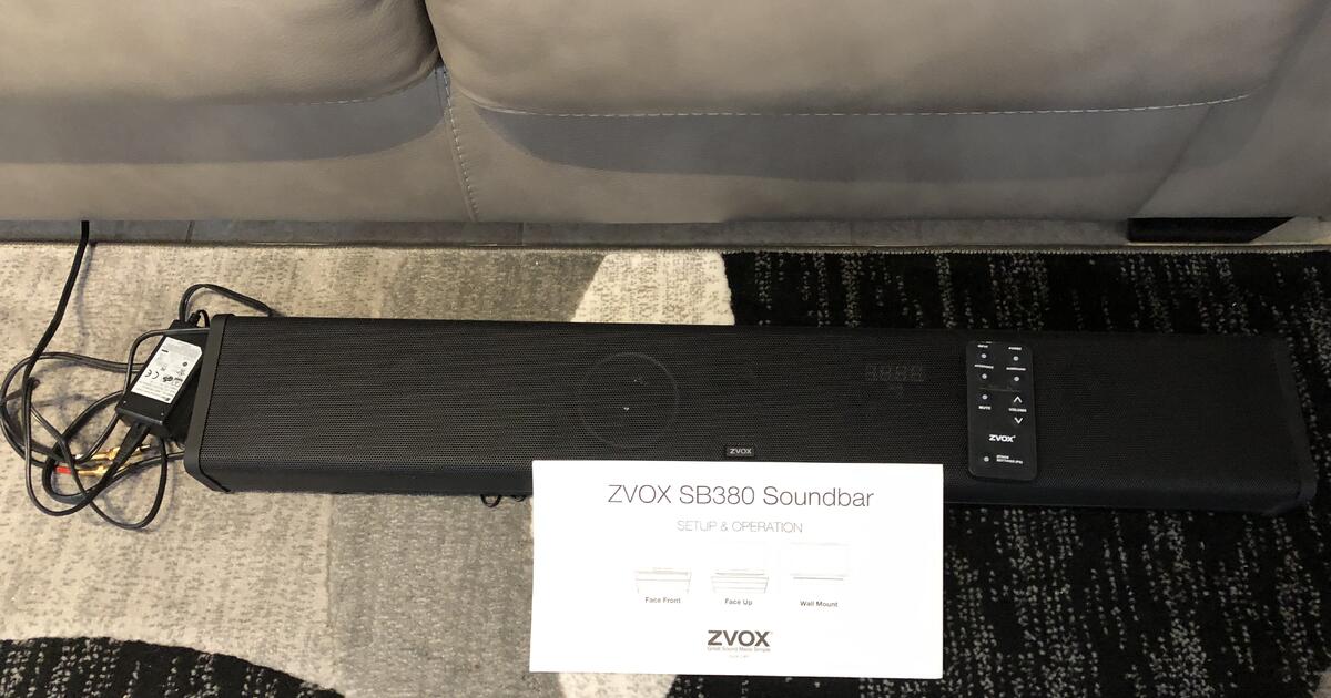 Zvox sound bar, SB380 with brochue, for 30 in Mesquite, NV Finds