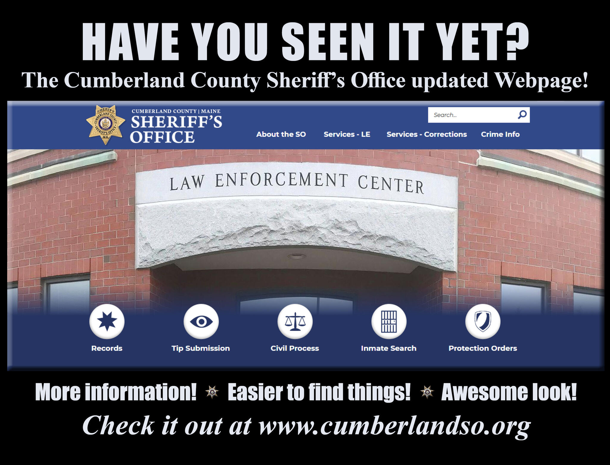 The Cumberland County Sheriff's Office has a new  Page!! (Cumberland