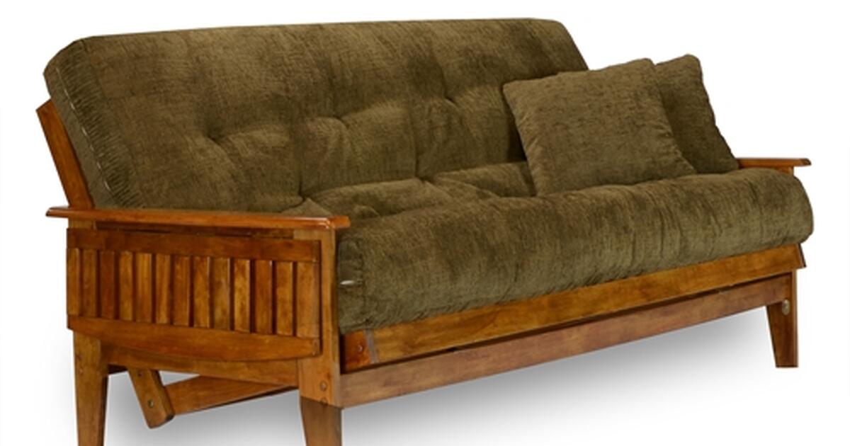 Futon solid wood full size with pristine mattress PICTURE is