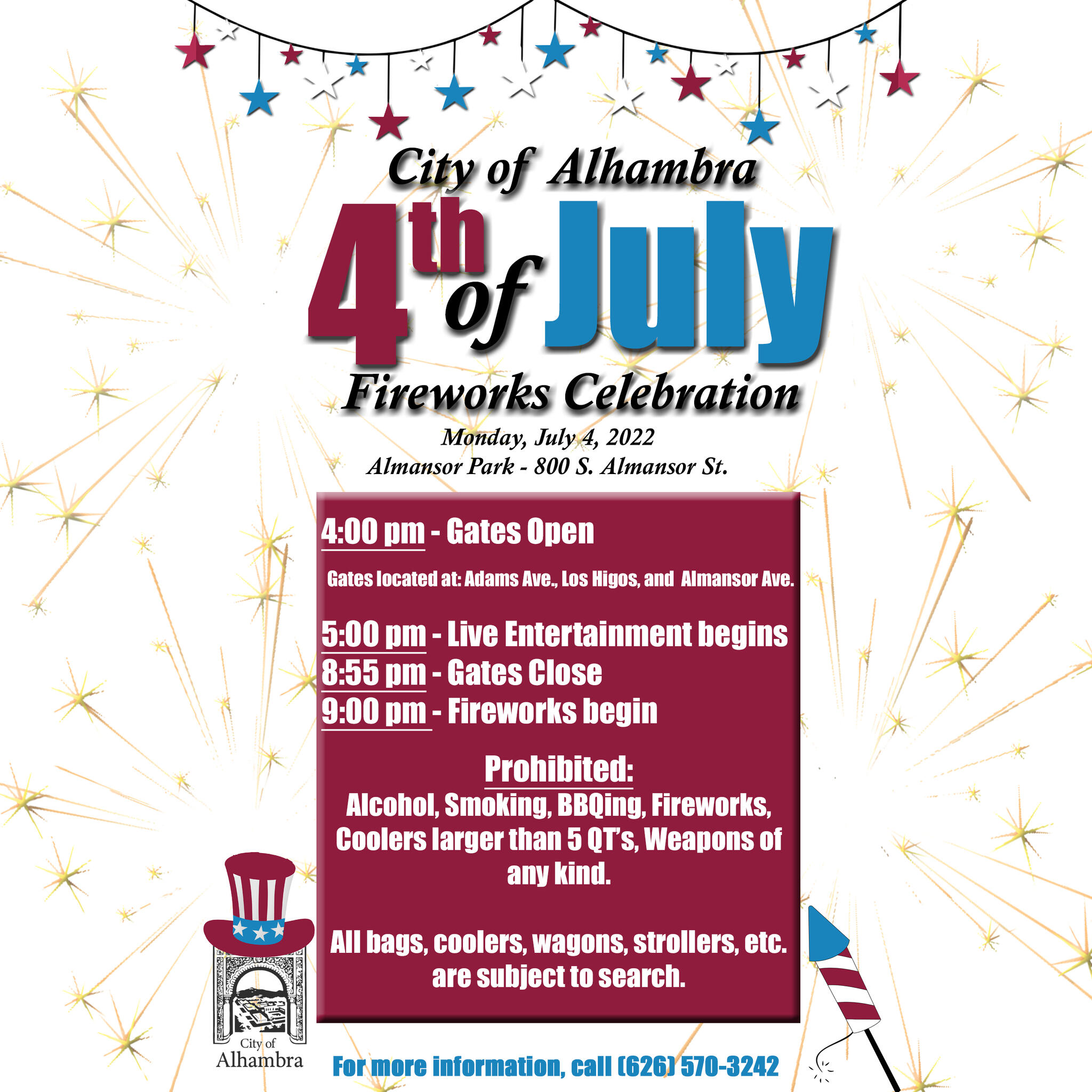 July 4th Fireworks Parking (City of Alhambra) — Nextdoor — Nextdoor