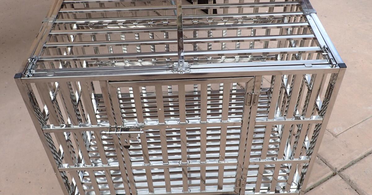 Dog Crate Stainless Steel Pet Kennel Cage 37" long for 75 in