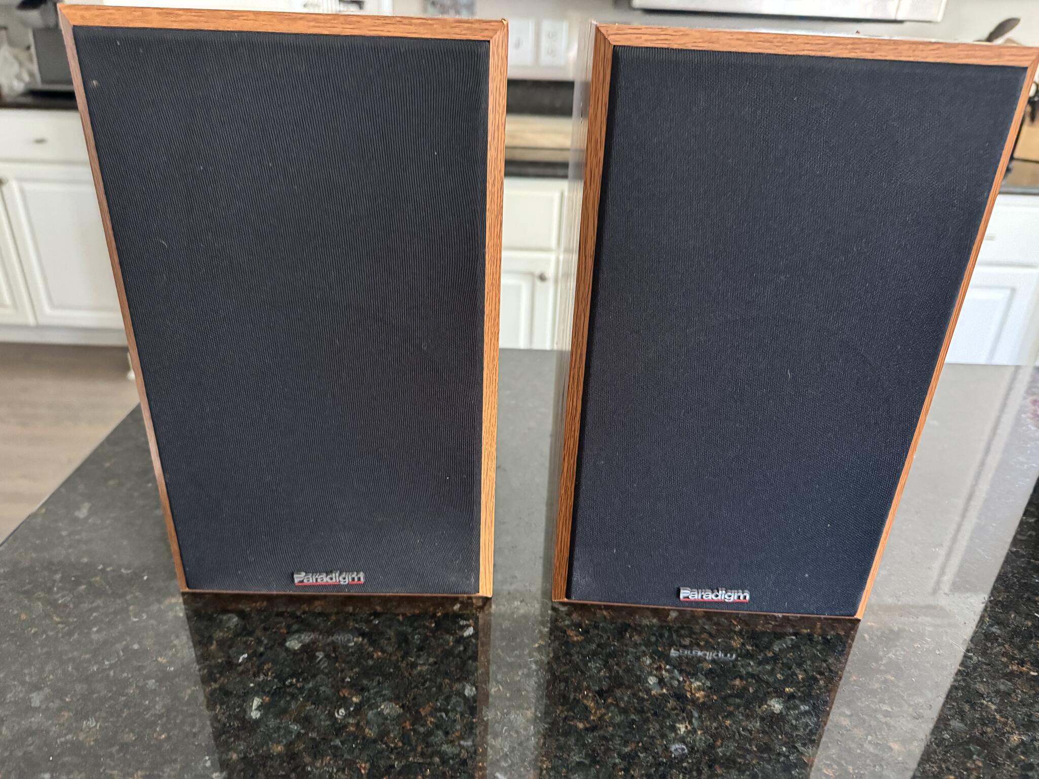 Pair of Wooden Paradigm Speakers