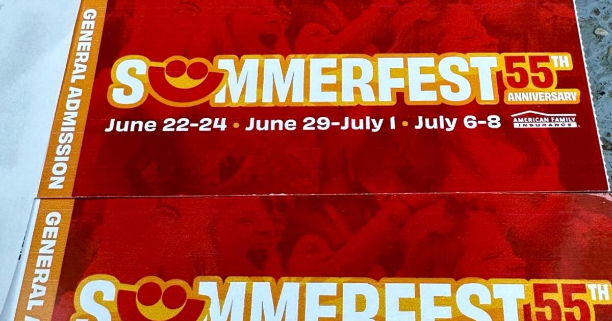 Summerfest ticket 20 General admission for Free in Milwaukee, WI For