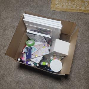 Box of Art Supplies and Miscellaneous Items