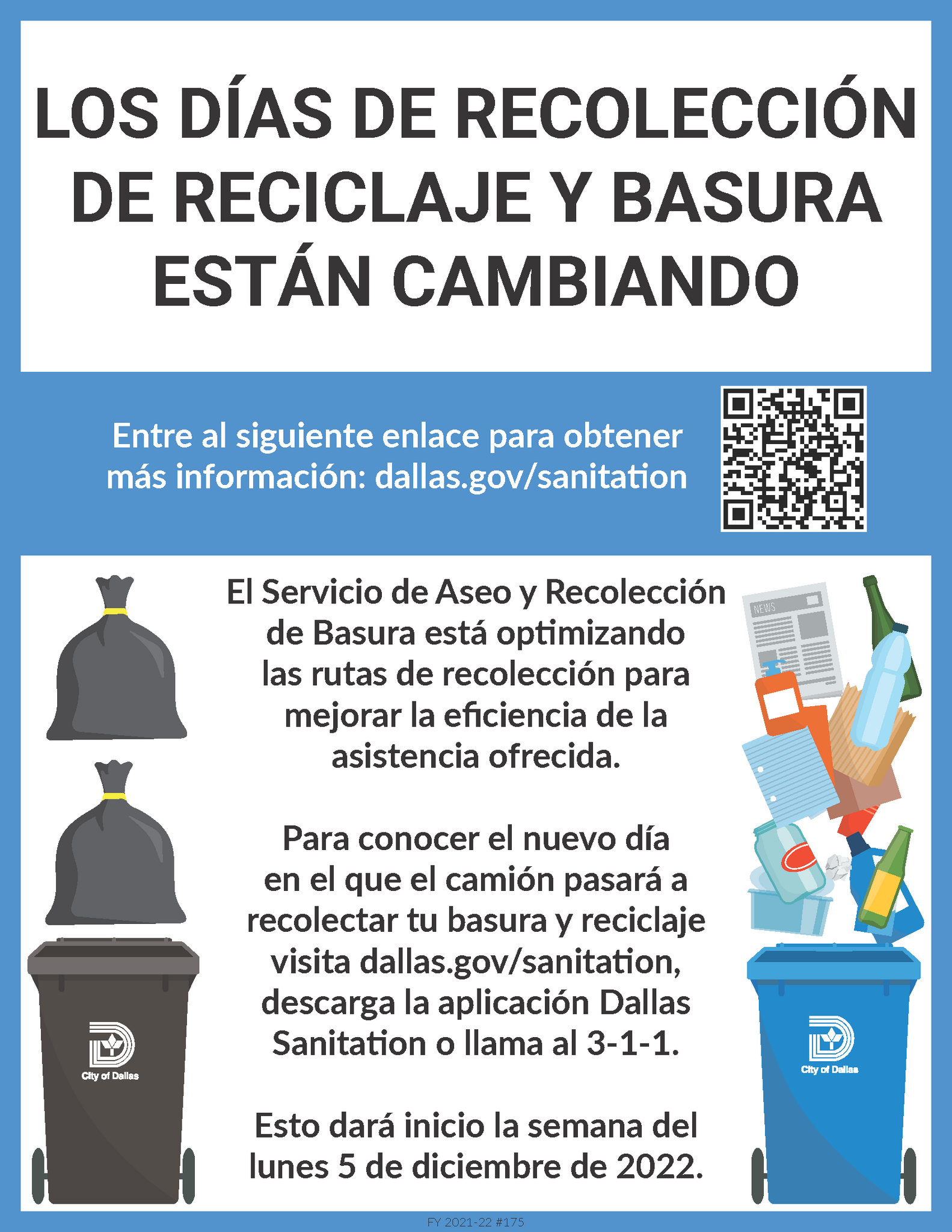 TRANSFER STATIONS TIME CHANGE DECEMBER 5TH (Dallas Sanitation