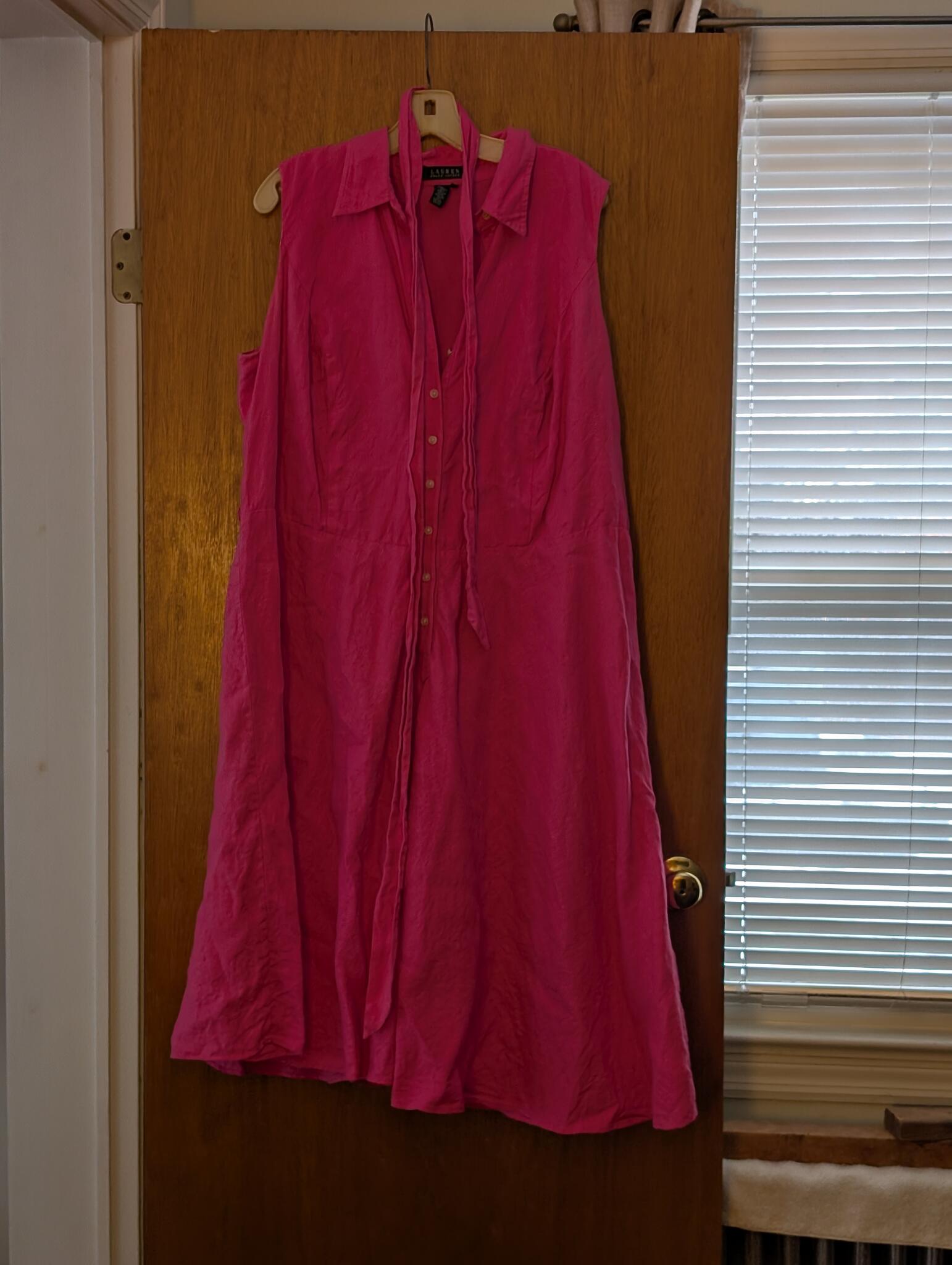 Pink Linen Dress By Lauren For $15 In Cos Cob, CT | For Sale & Free   Nextdoor