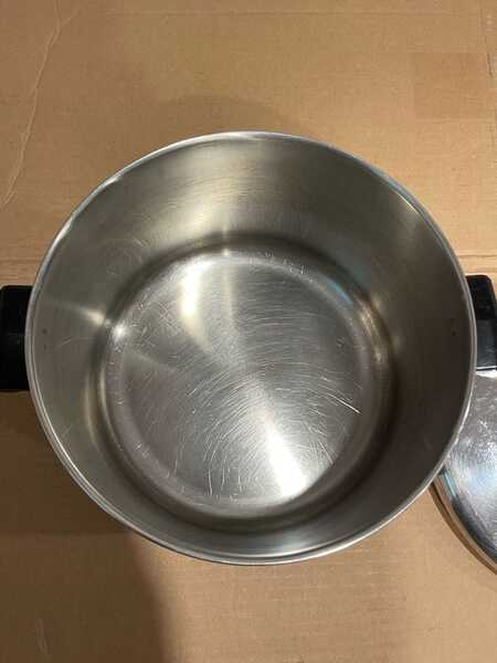 Vintage Set of 3 Farberware Stainless Steel Mixing Nesting Bowls w/ D-Rings  VGC