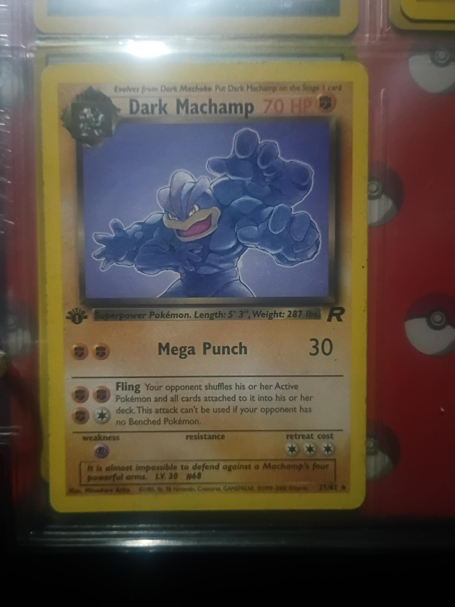 dark machamp pokemon card Team Rocket - HOLO 10 Pokémon Hit Points70 HP Form Pokédex number 068 Machamp Merry