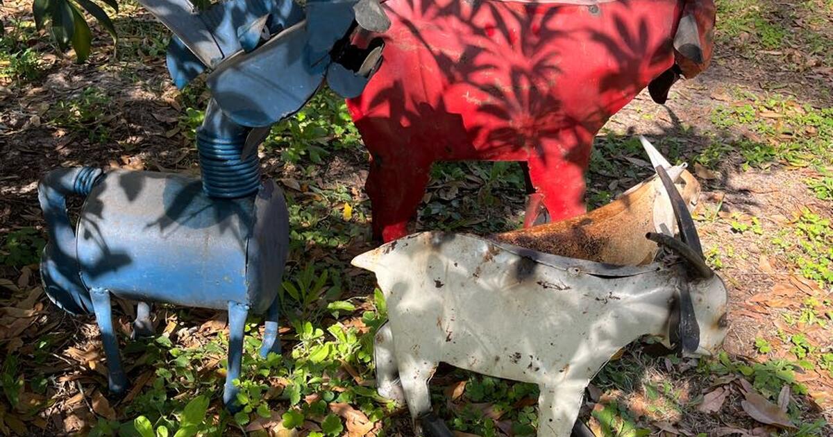 Metal yard animals. Goats and donkey. 🫏 for 65 in Dade City, FL For