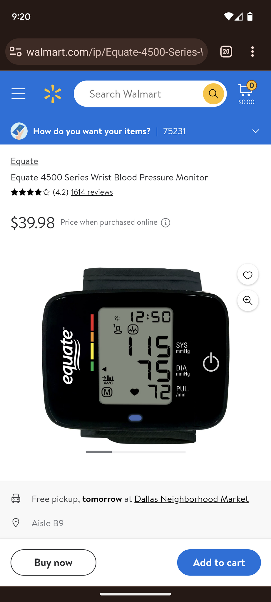 Equate bp3kc1-3ewm 4500 Series Wrist Blood Pressure Monitor