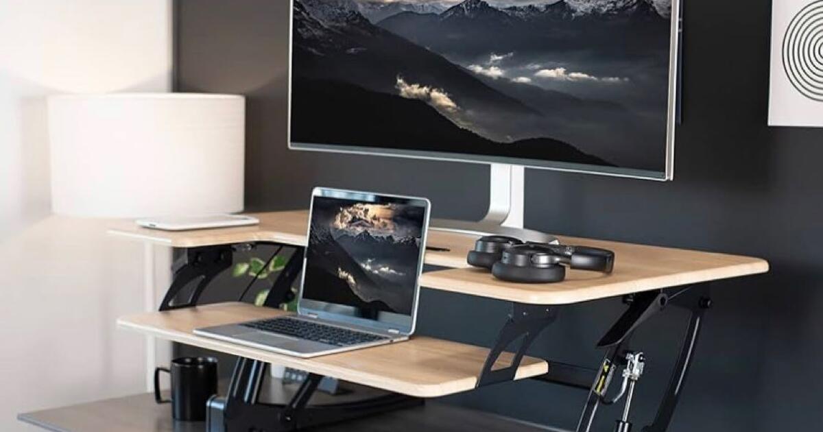 VIVO 42 inch Height Adjustable Stand Up Desk Converter for $60 in ...