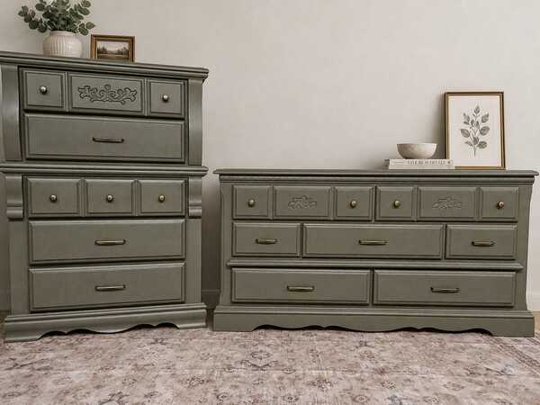 Solid Wood Green Dresser Set - Refinished Vintage For $700 In Woodstock, GA | For Sale & Free Nextdoor Solid Wood Green Dresser Set - Refinished Vintage For $700 In Woodstock, GA | For Sale & Free Nextdoor
