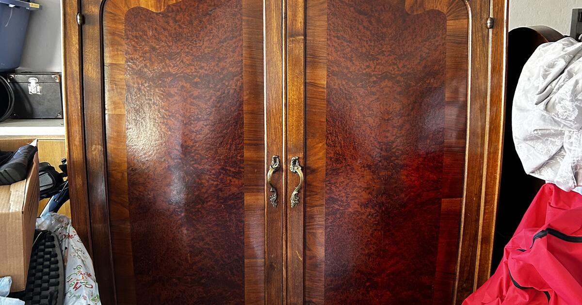 Armoire and queen bed. Missing the side rails but have headboard and