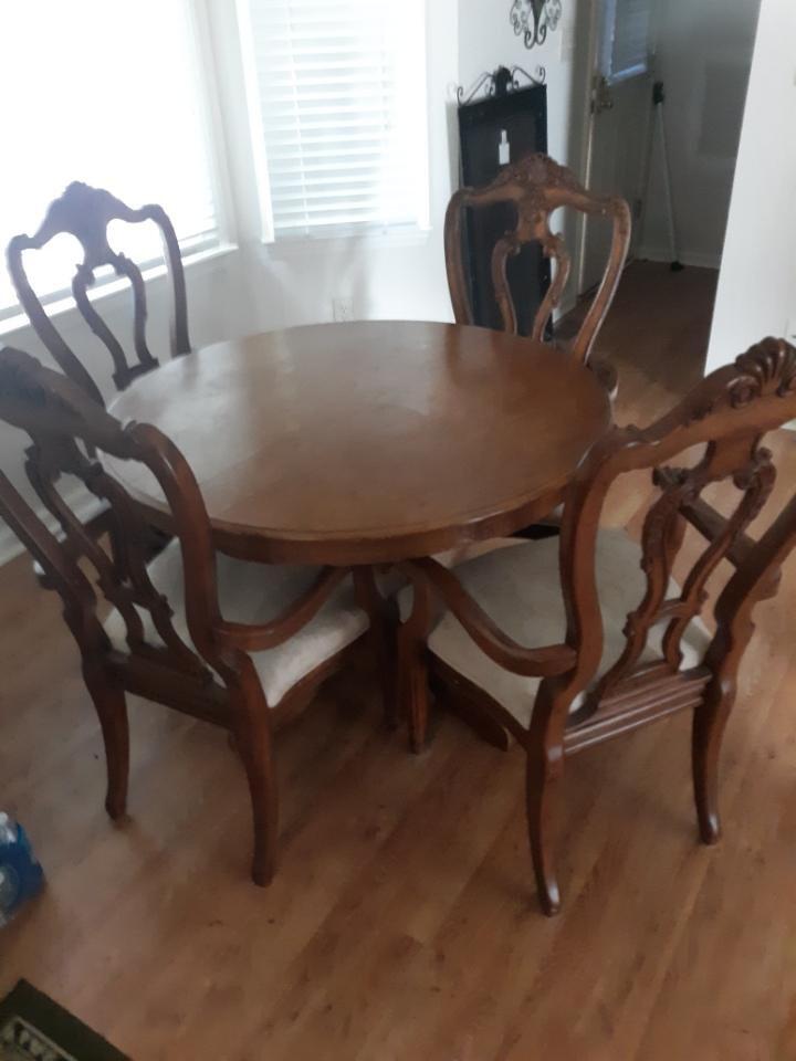 Real WOOD Dining Table W/ 4 Chairs