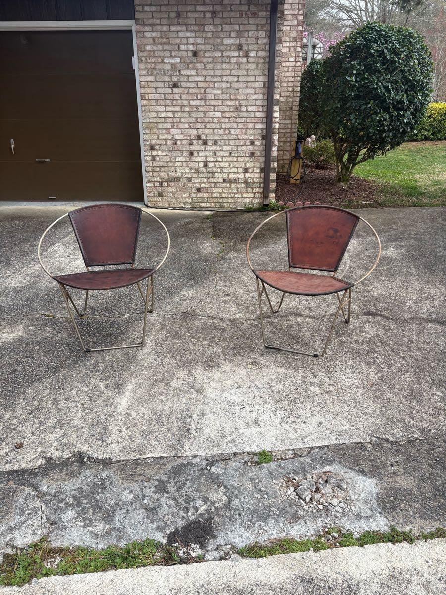 Pair of Metal Patio Chairs