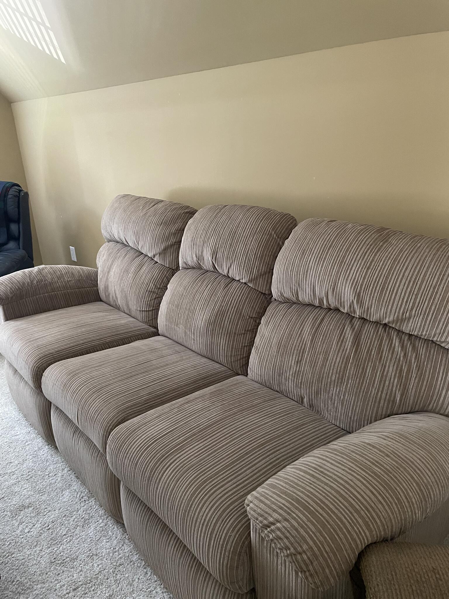 Lazy Boy Beige Reclining Sofa