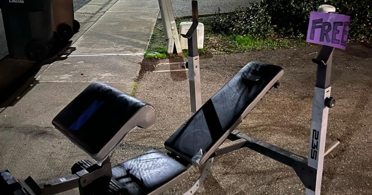 Free used standard weight bench for free in lincoln ca for sale