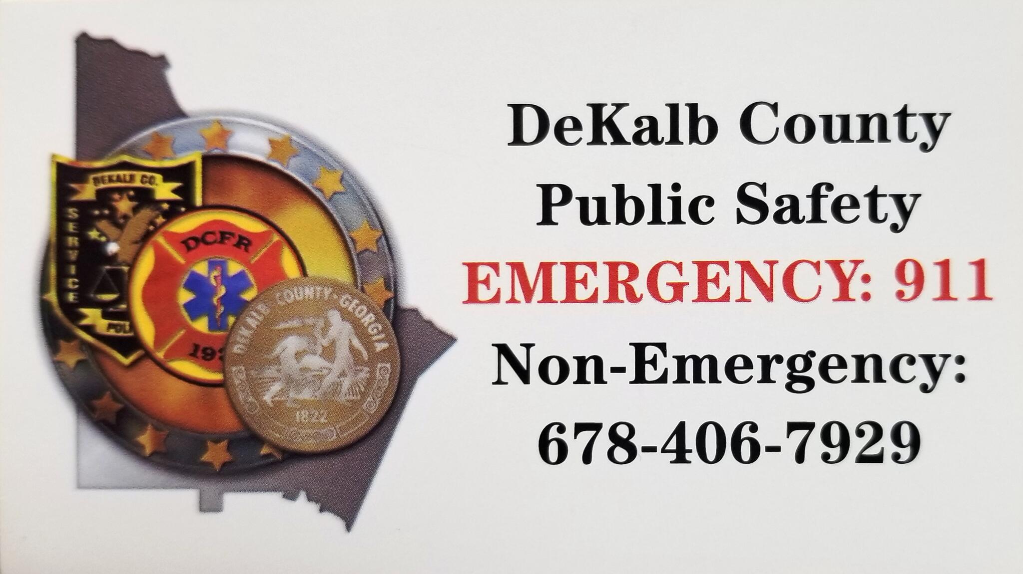 EMERGENCY & NON-EMERGENCY NUMBERS! (DeKalb County Police Department