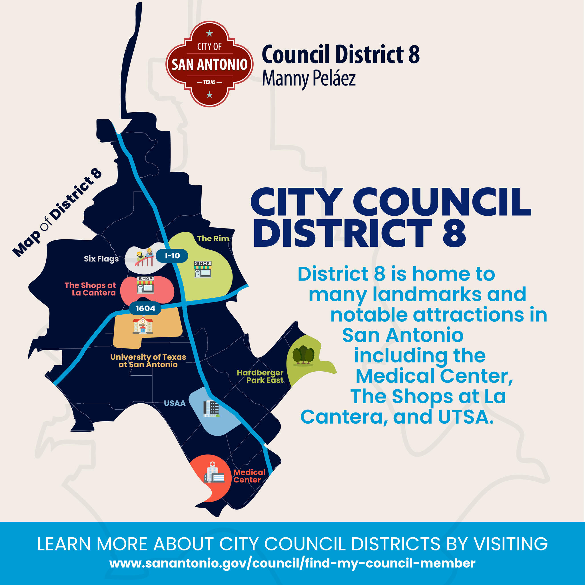 City Council Districts - District 8 (City Of San Antonio Mayor And City ...