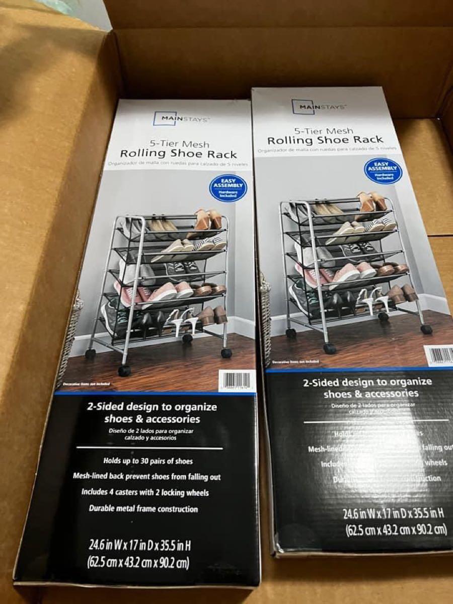 Mainstays 5 tier mesh rolling shoe rack discount instructions