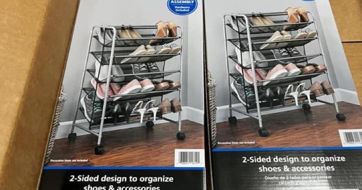 Mainstays 5 Tier, 30 Pair, Metal Mesh Shoe Rack