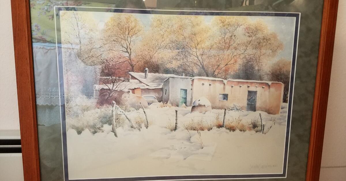 Secundino Sandoval 86 WHS Desert Pueblo Art Print 28x24 for 125 in Albuquerque, NM For