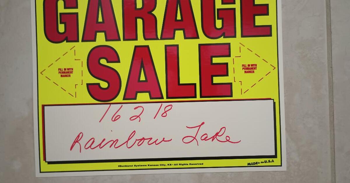 Garage Sale Southdown Copperfield 4/22/23 16218 Rainbow Lake for 1 in